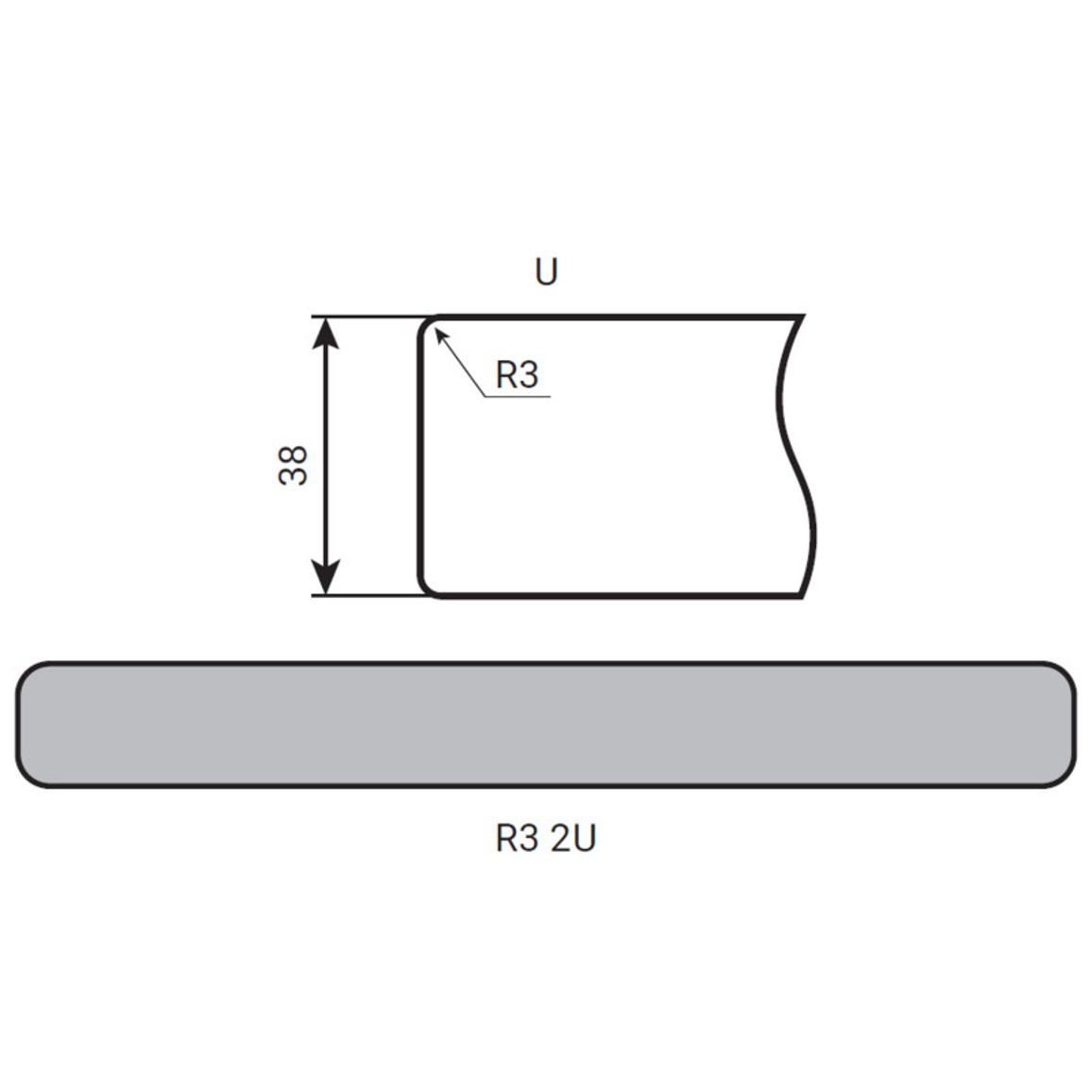 Стільниця Luxeform L139/R3-2 U Крестола бьянка вологост. 3050х700х38мм
