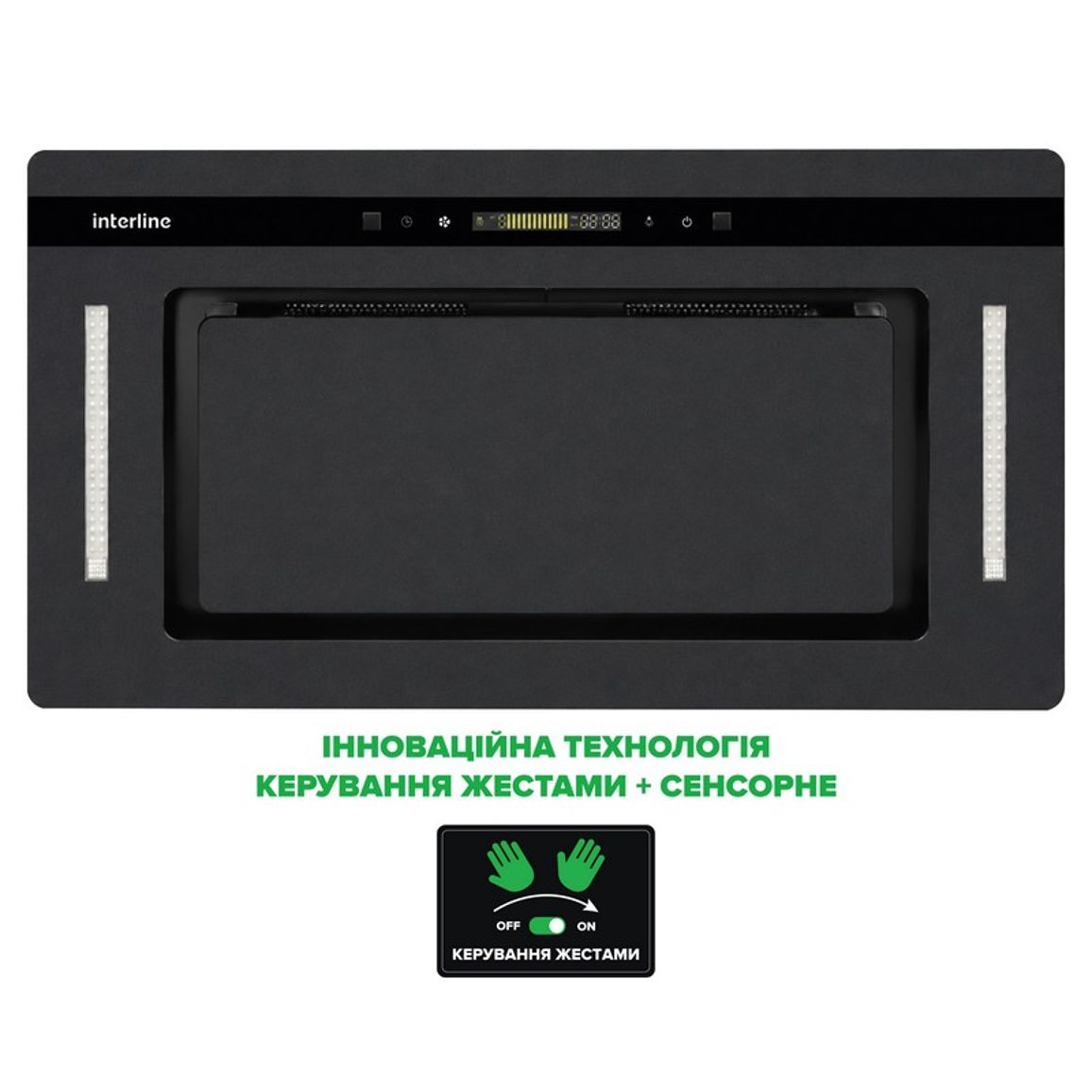 Витяжка вбудована JOLLY BL A/60/GL/K Nano Matte Interline