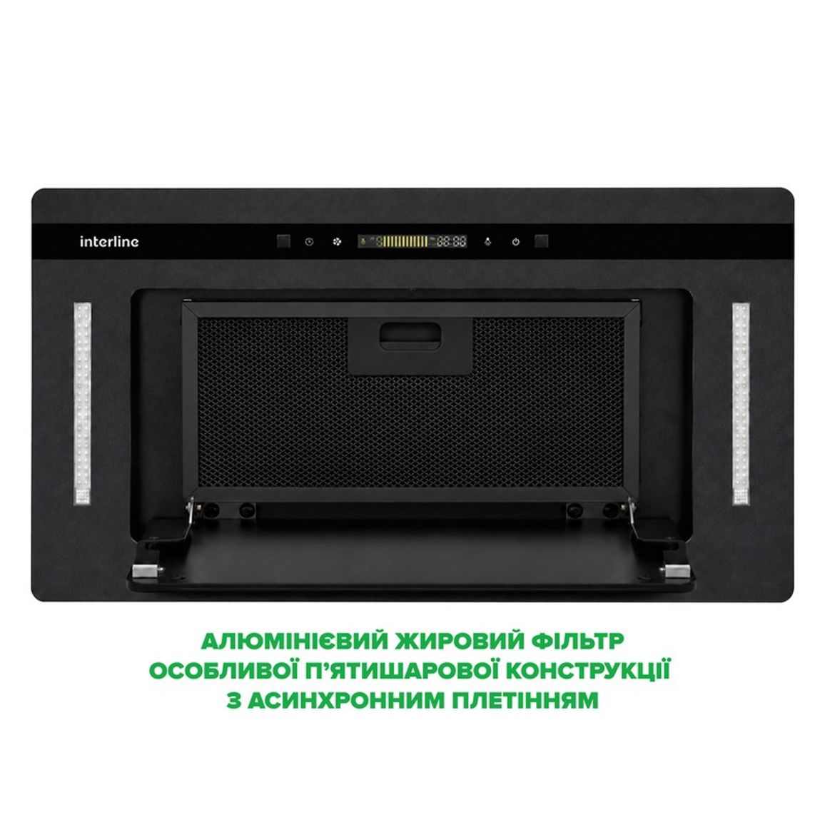 Витяжка вбудована JOLLY BL A/60/GL/K Nano Matte Interline