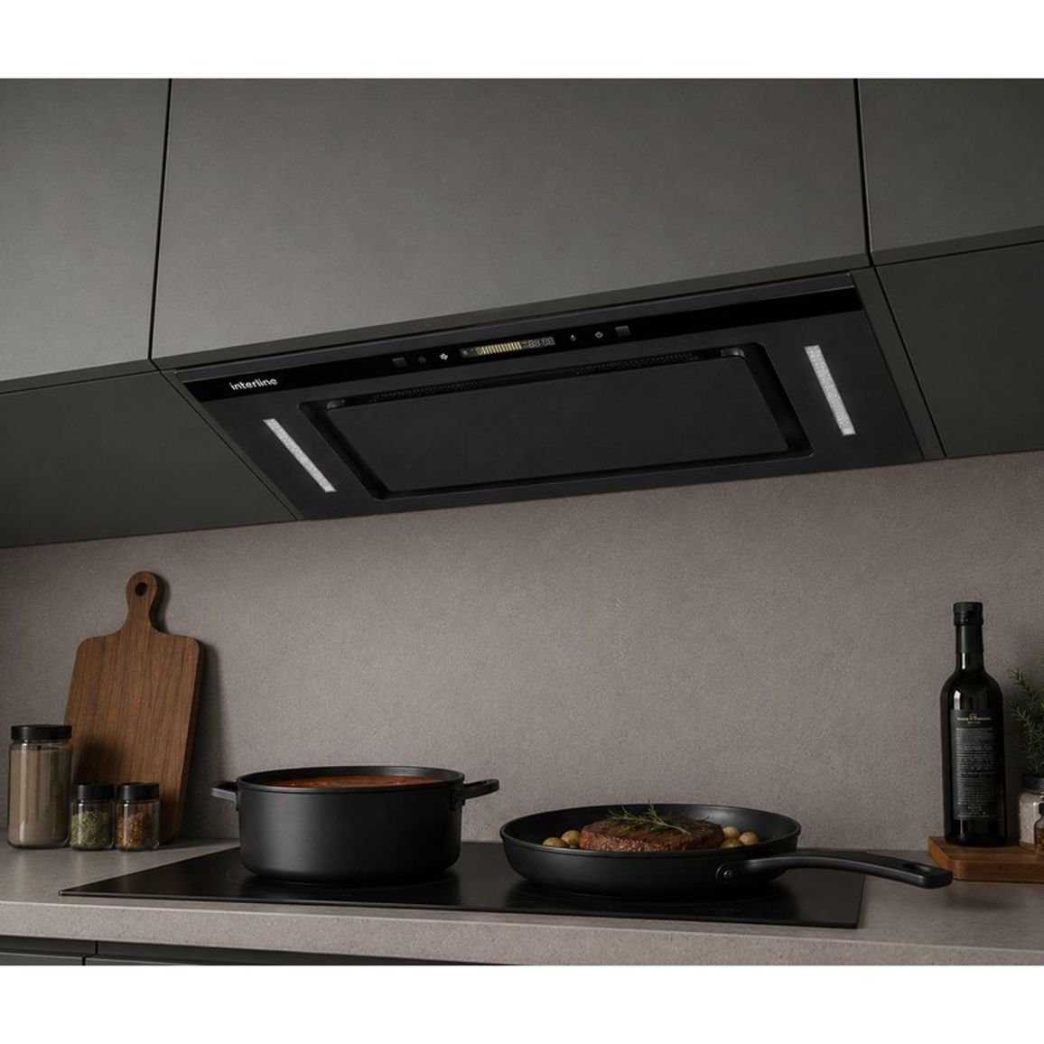 Витяжка вбудована JOLLY BL A/60/GL/K Nano Matte Interline