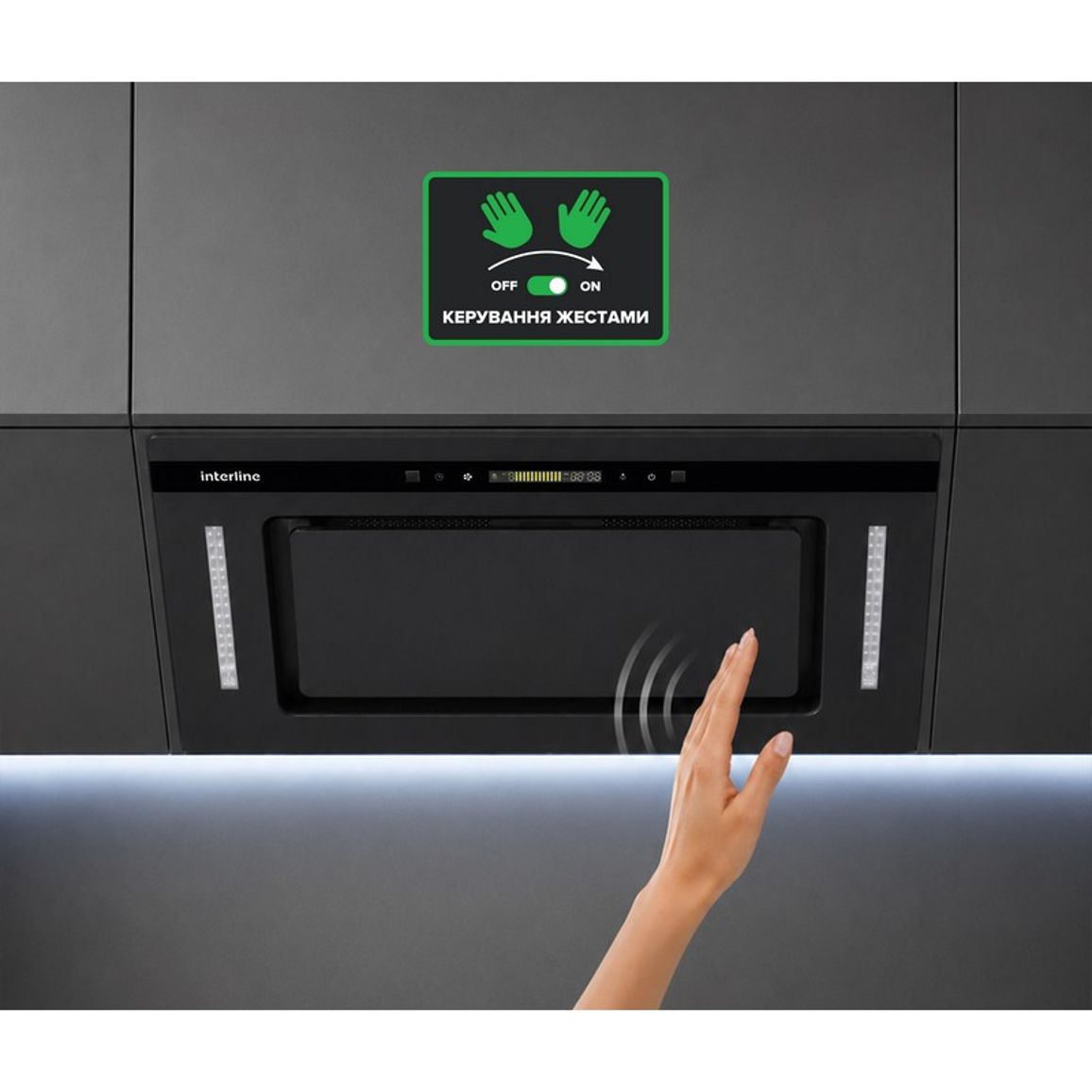 Витяжка вбудована JOLLY BL A/60/GL/K Nano Matte Interline