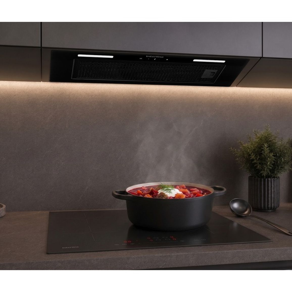 Витяжка вбудована SKYLINE Sense BL A/60/GL/ST Interline