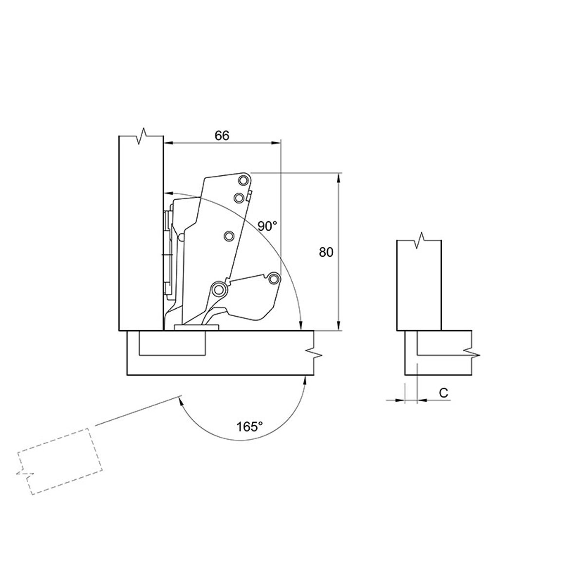 Петля Clip-on, 165°, Sensys 8657, накладная, без доводчика, трансформер, никель (9094466) Hettich Петля Clip-on, 165°, Sensys 8657, накладная, без доводчика, трансформер, никель (9094466) Hettich