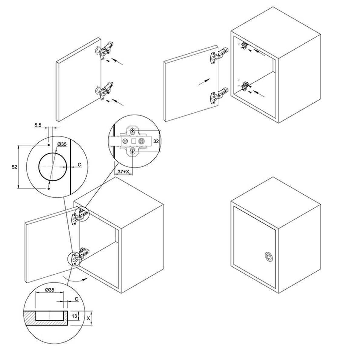 Петля Clip-on, 110°, Sensys 8675, внутр., без пруж., никель (9073664) Hettich Петля Clip-on, 110°, Sensys 8675, внутр., без пруж., никель (9073664) Hettich