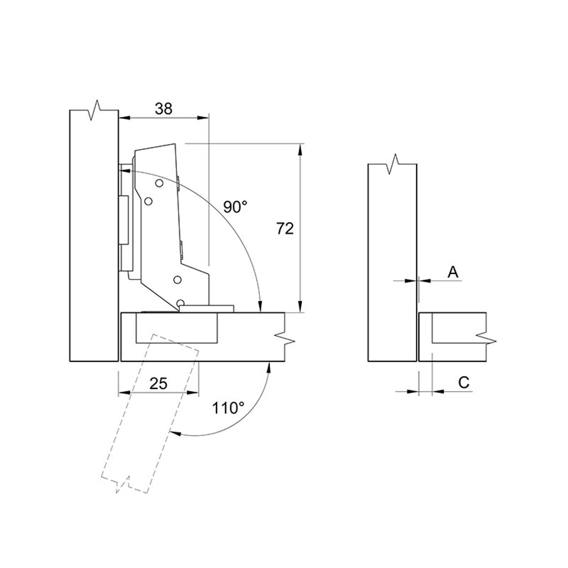 Петля Clip-on, 110°, Sensys 8675, внутр., без пруж., никель (9073664) Hettich Петля Clip-on, 110°, Sensys 8675, внутр., без пруж., никель (9073664) Hettich