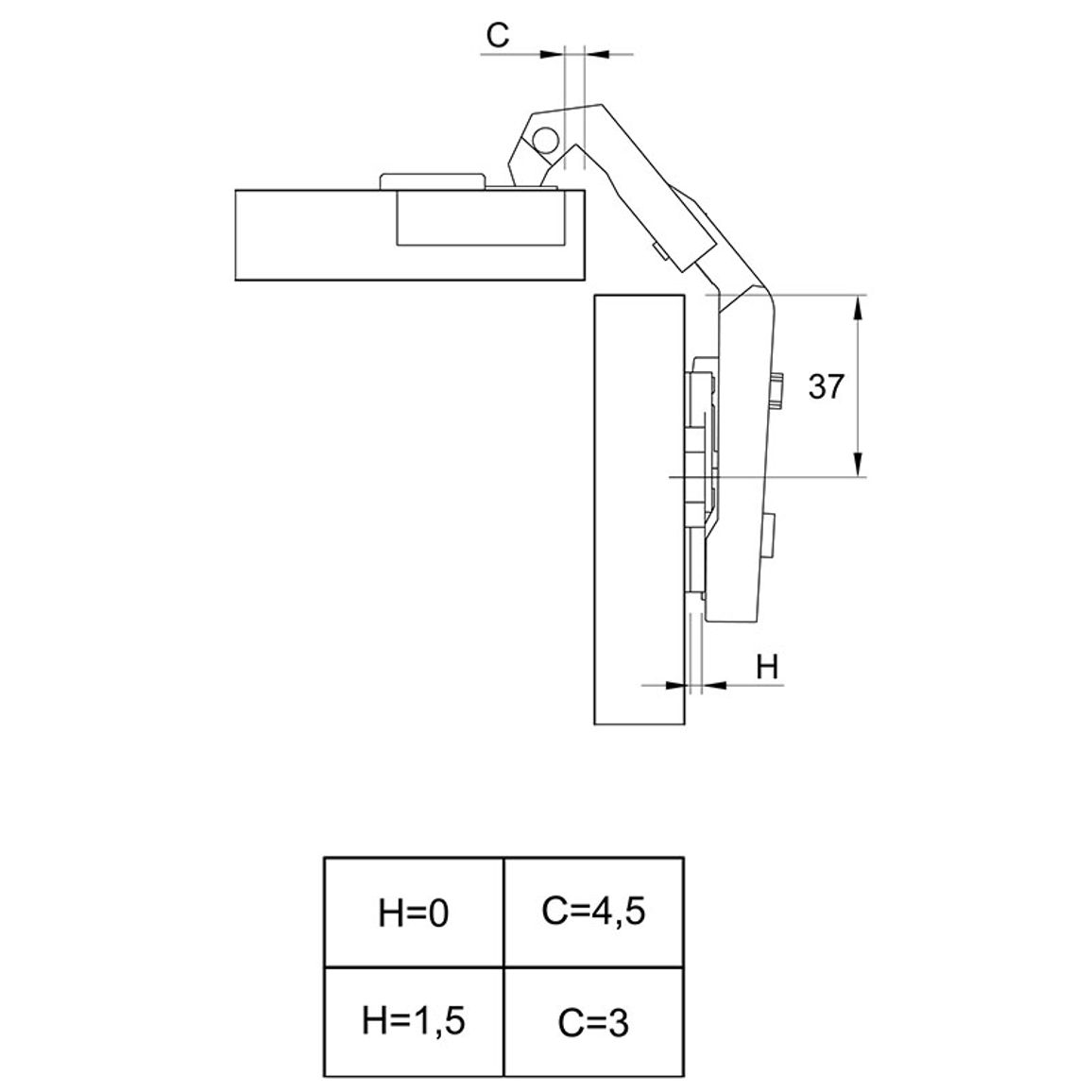 Петля Clip-on, 50°/65°, Intermat 9930, накладная, бифолт, никель (45036) Hettich Петля Clip-on, 50°/65°, Intermat 9930, накладная, бифолт, никель (45036) Hettich