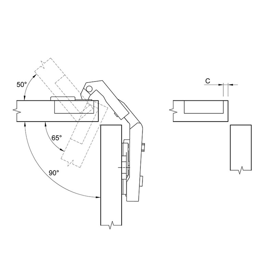 Петля Clip-on, 50°/65°, Intermat 9930, накладная, бифолт, никель (45036) Hettich Петля Clip-on, 50°/65°, Intermat 9930, накладная, бифолт, никель (45036) Hettich
