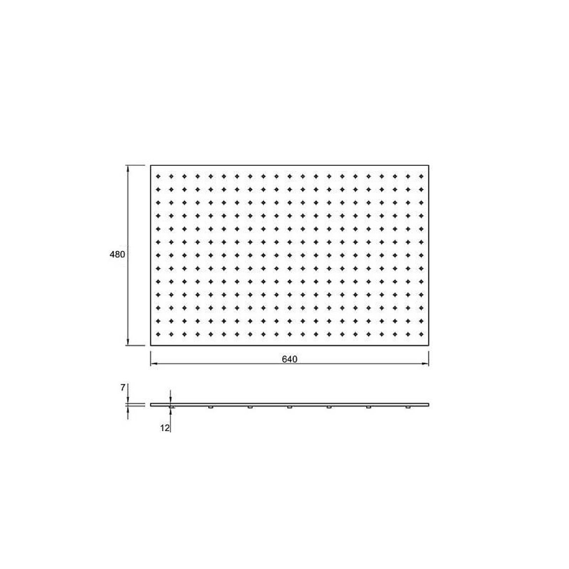 Дно с перфорацией700 мм W=640 L=480 (DP.640.480) Серое Дно с перфорацией700 мм W=640 L=480 (DP.640.480) Серое