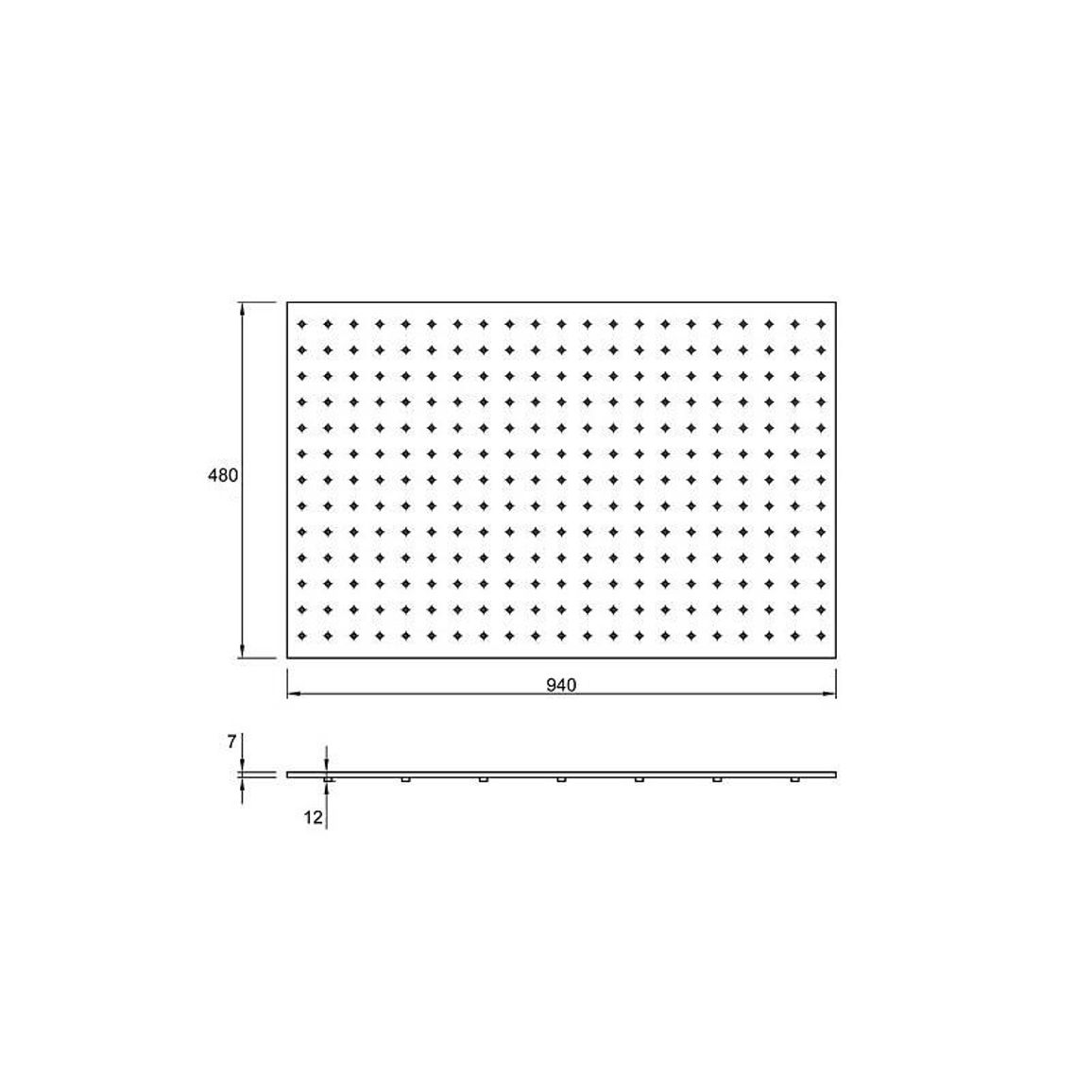 Дно с перфорацией1000 мм W=940 L=480 (DP.940.480) Тик Дно с перфорацией1000 мм W=940 L=480 (DP.940.480) Тик