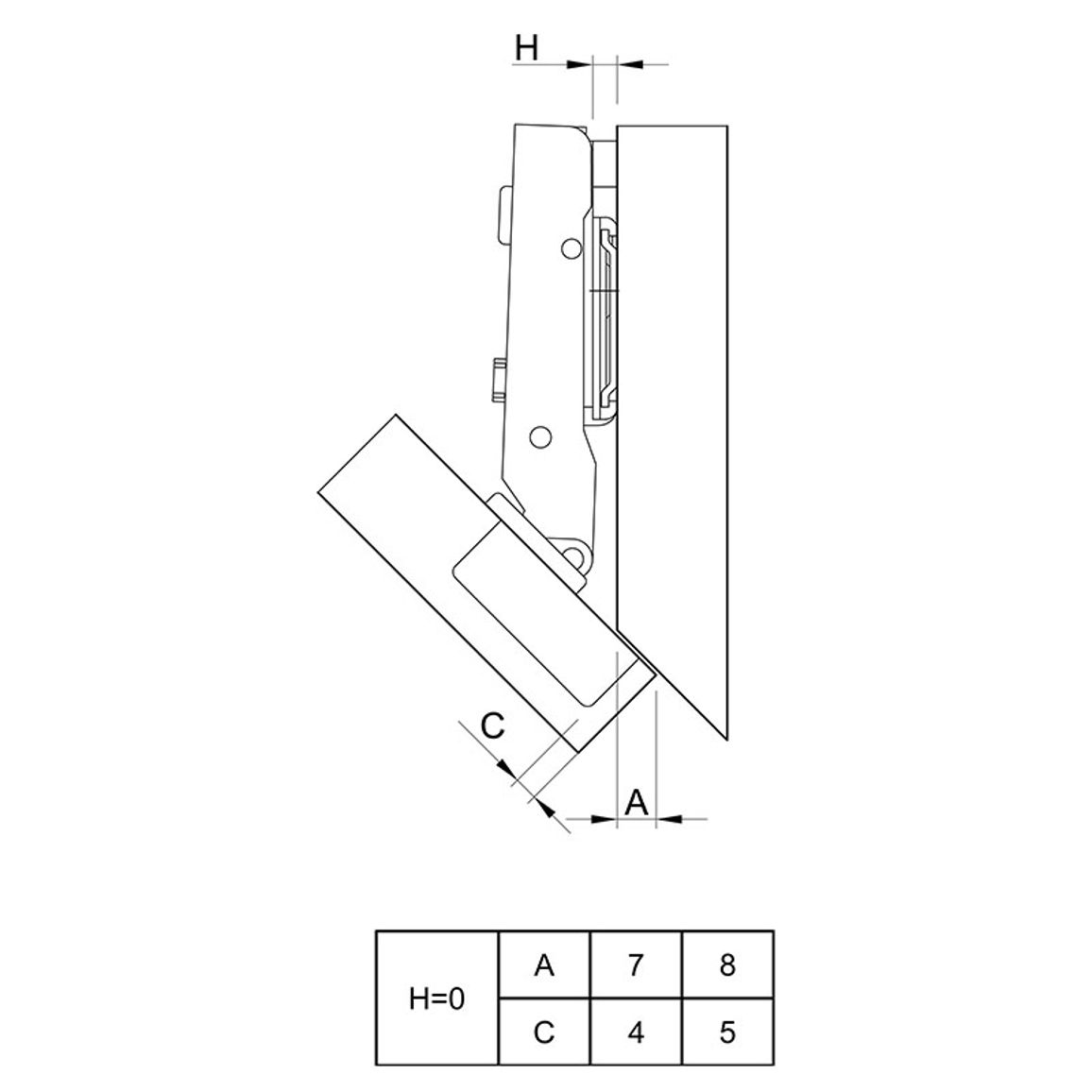 Петля Clip-On, -45°, угловая, с доводчиком, никель, 3D Muller Profi Line Петля Clip-On, -45°, угловая, с доводчиком, никель, 3D Muller Profi Line