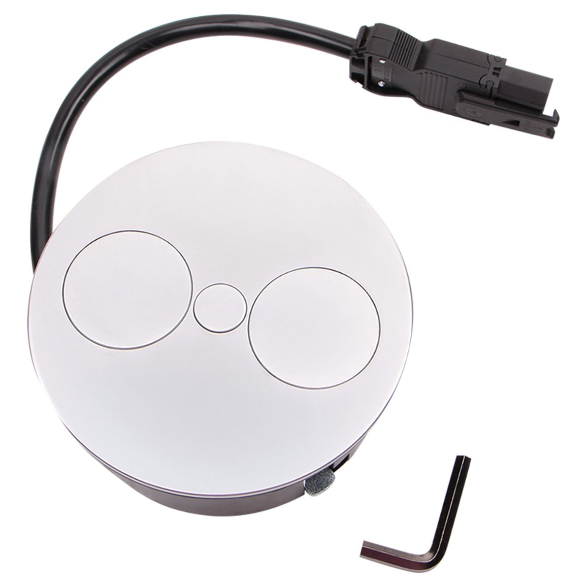 TWIST розеточний блок 1xРозетка, 2xUSB, матовий хром TWIST розеточний блок 1xРозетка, 2xUSB, матовий хром