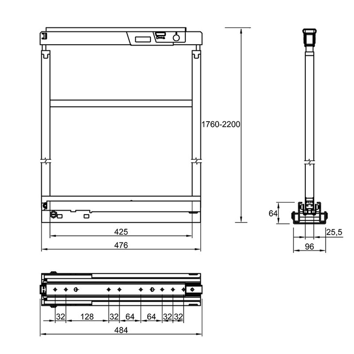 Рама колони 1760-2200мм, графіт, VIBO (CE1905GCFTMVGF) Рама колони 1760-2200мм, графіт, VIBO (CE1905GCFTMVGF)