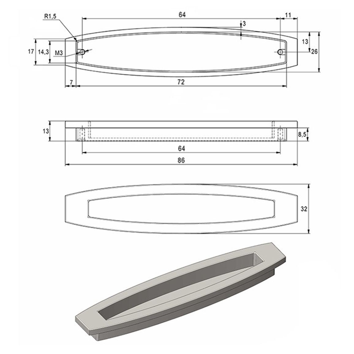 Ручка Ferro Fiori M 0780.64 черный