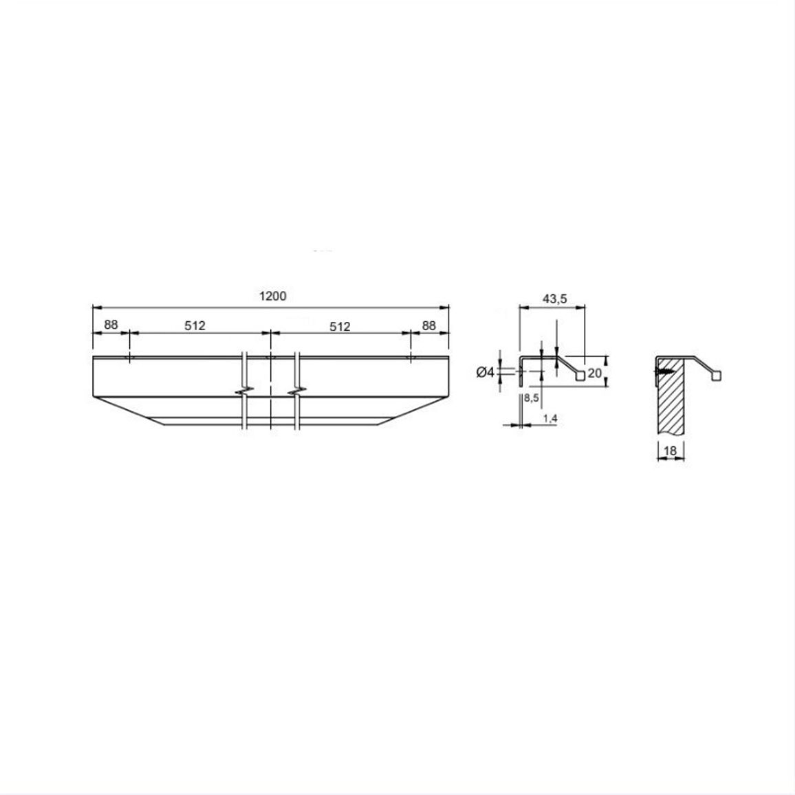 Ручка Cosma M 653.1024 L = 1200mm нікель Ручка Cosma M 653.1024 L = 1200mm нікель