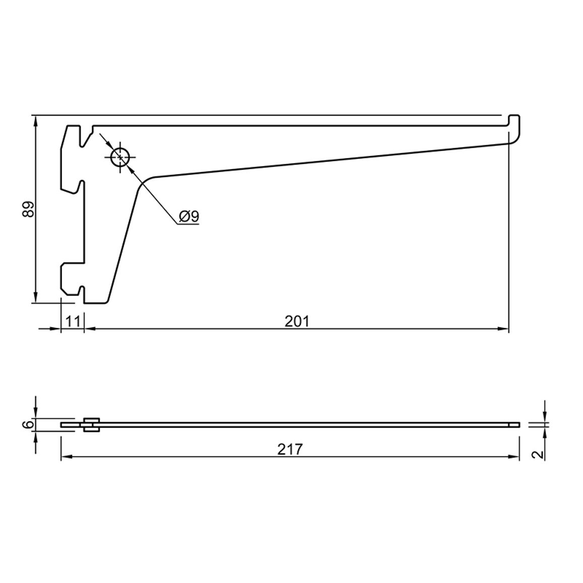 Кронштейн Pro S-60, L200, білий Еlement System Кронштейн Pro S-60, L200, білий Еlement System