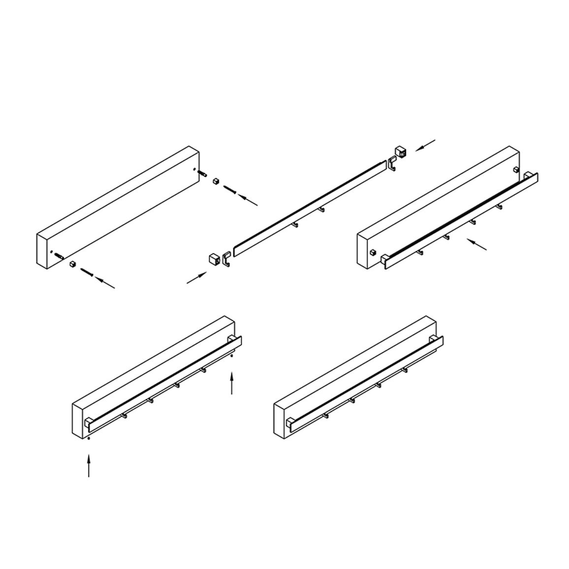 Релинг кухонный Cosma PIANO 2.0 L=600mm, никель Релинг кухонный Cosma PIANO 2.0 L=600mm, никель