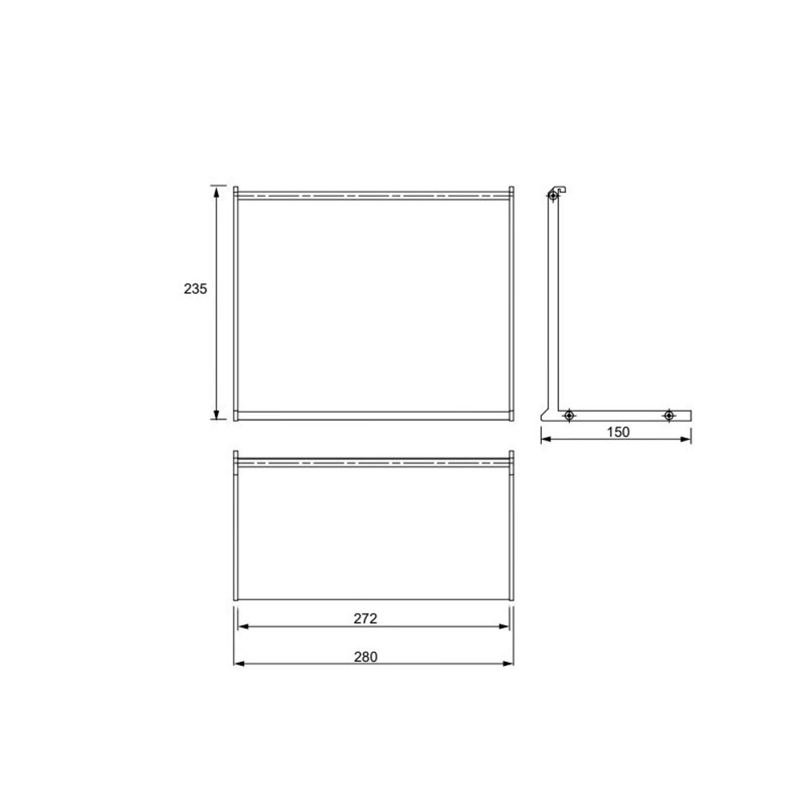 Полка Cosma PIANO 2.0 L=272mm, никель