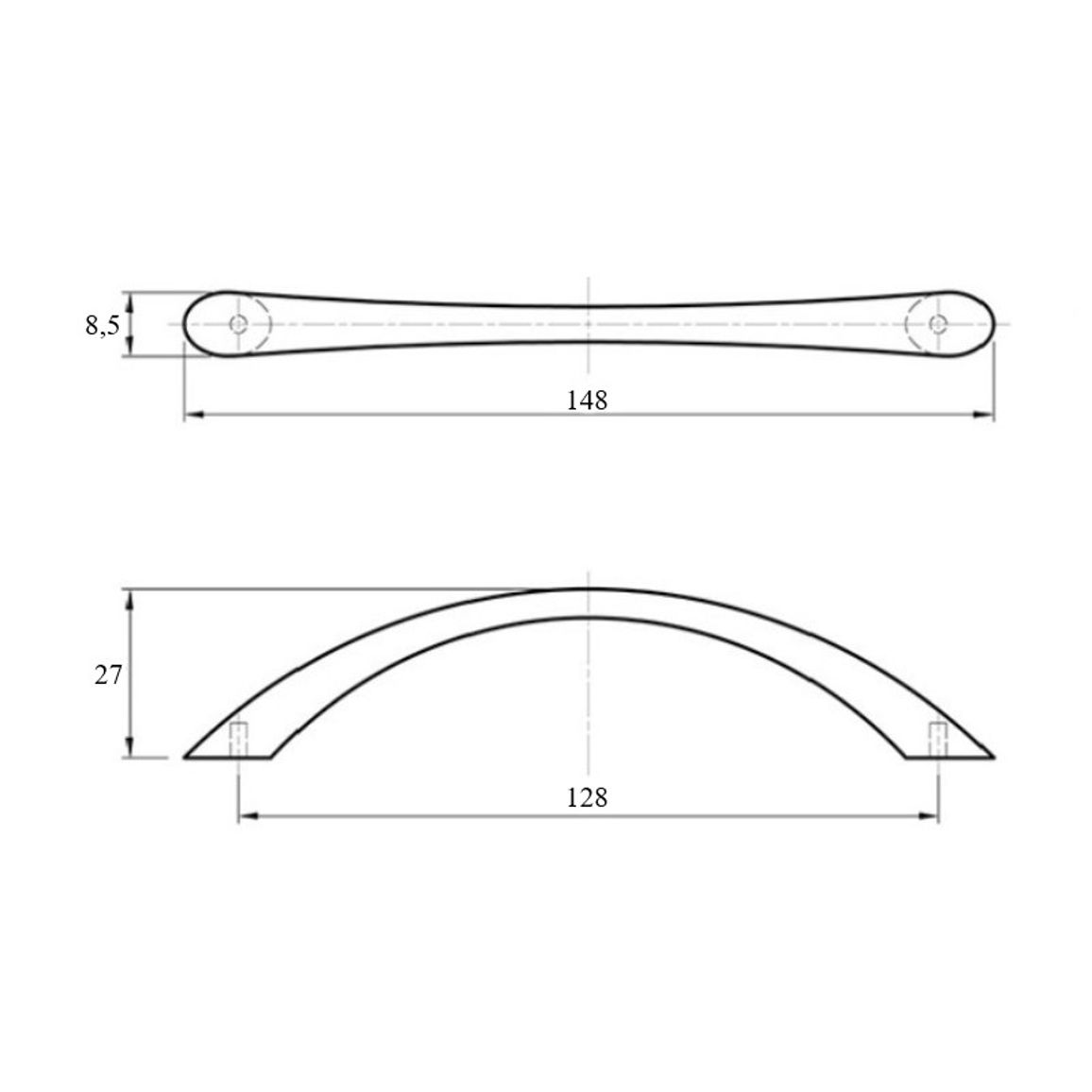 Ручка UP 8101/128/A (DP 81 G1/А) черный никель Ручка UP 8101/128/A (DP 81 G1/А) черный никель