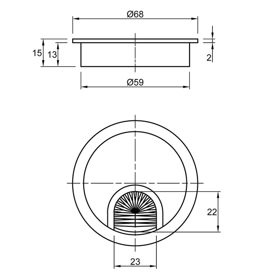 Заглушка для проводов Ø 60 mm, метал, белый Siso DK Заглушка для проводов Ø 60 mm, метал, белый Siso DK