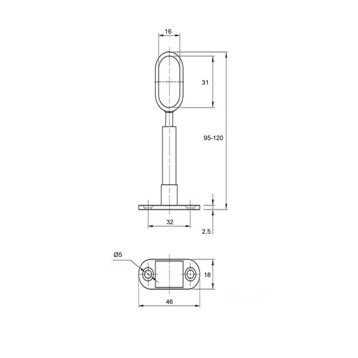 Держатель для трубы 30х15 Ferro Fiori M 11050 средний, белый Держатель для трубы 30х15 Ferro Fiori M 11050 средний, белый
