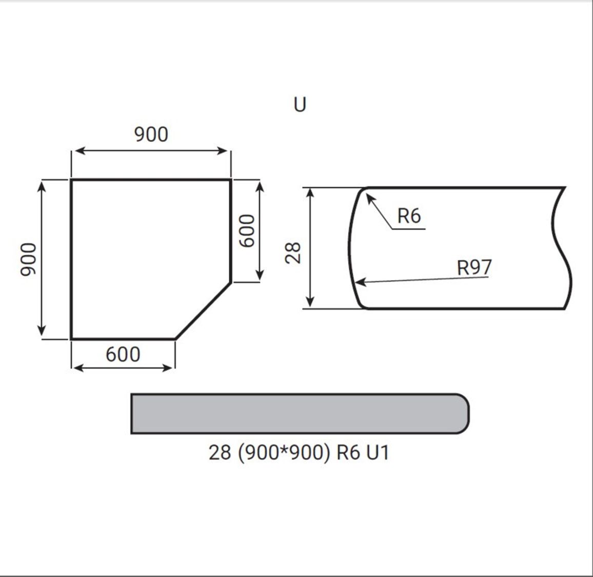 Кут Luxeform W311-1 U Графіт