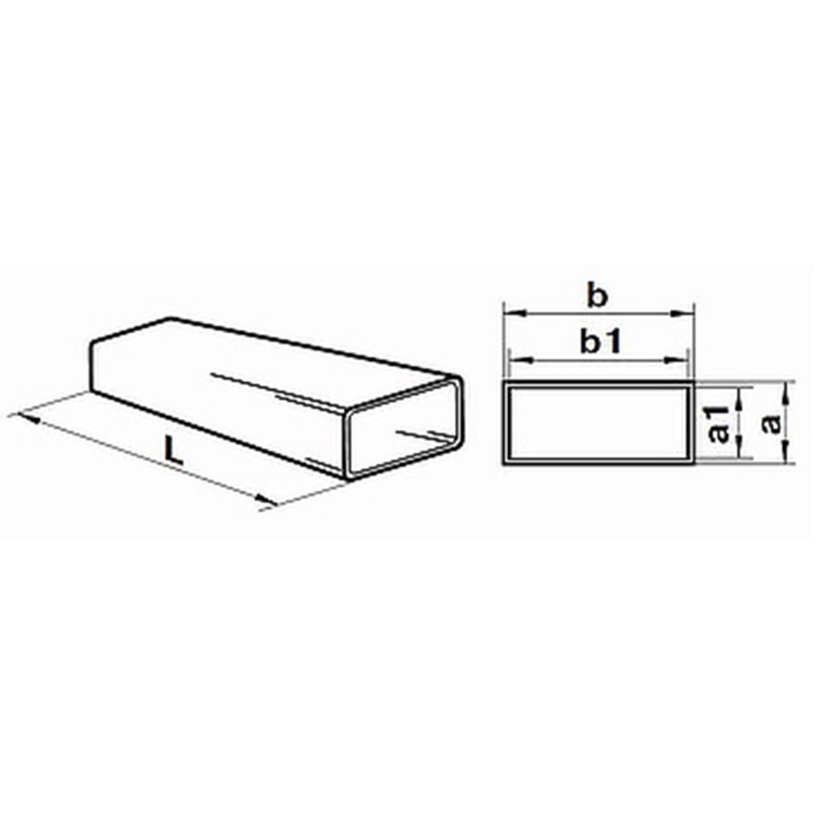 Канал плоский 90*220/1м. VENTS (9010)