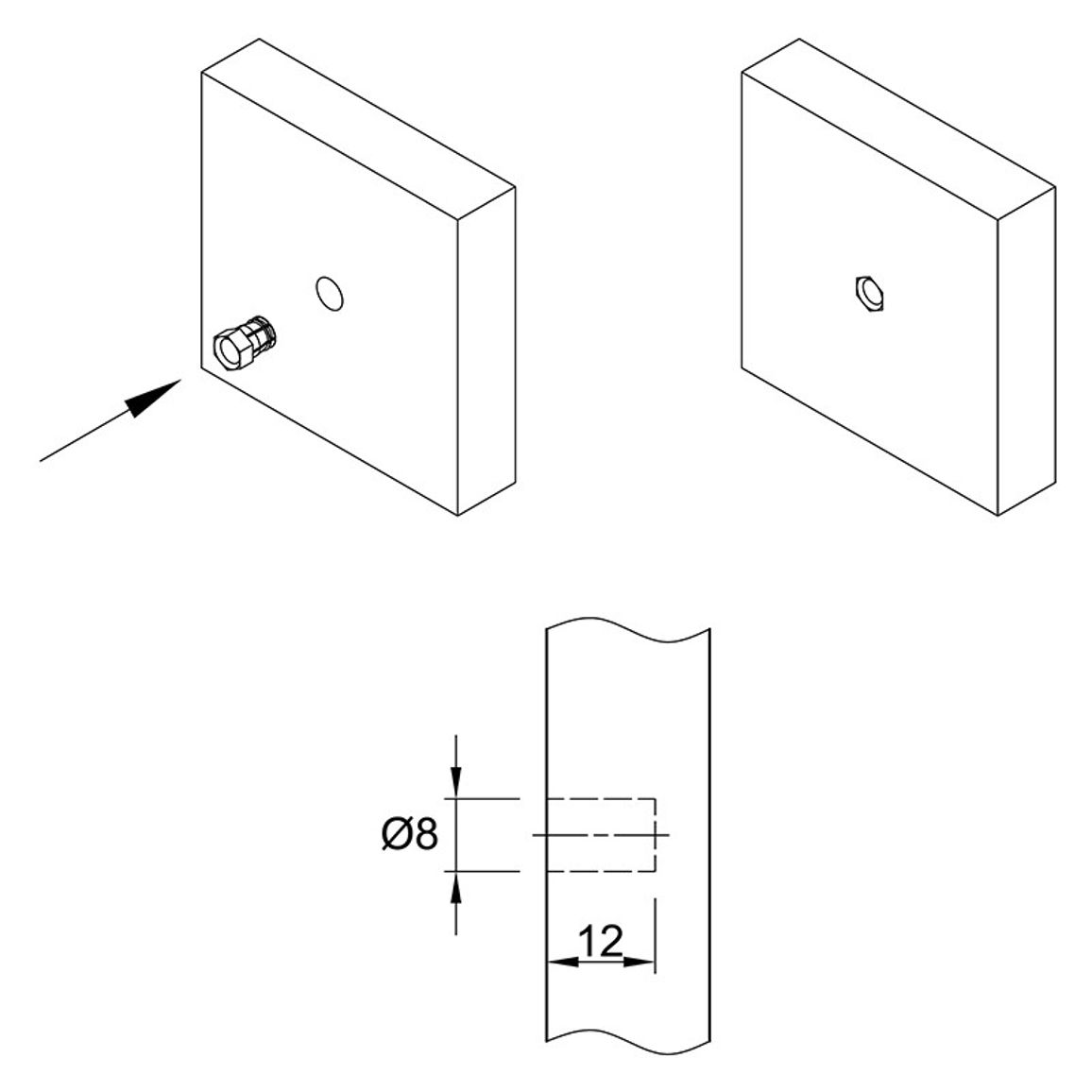 Муфта М6 L=12 D=8, забивная, с нейлоновым шариком, латунь, разжимаемая, (BU12) Permo Муфта М6 L=12 D=8, забивная, с нейлоновым шариком, латунь, разжимаемая, (BU12) Permo