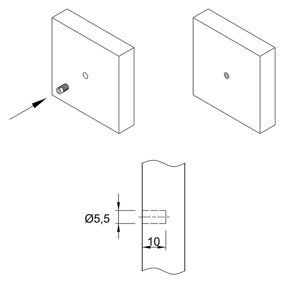 Муфта под саморез L=9,5 D=5, забивная, пластик, разжимаемая, Permo Муфта под саморез L=9,5 D=5, забивная, пластик, разжимаемая, Permo