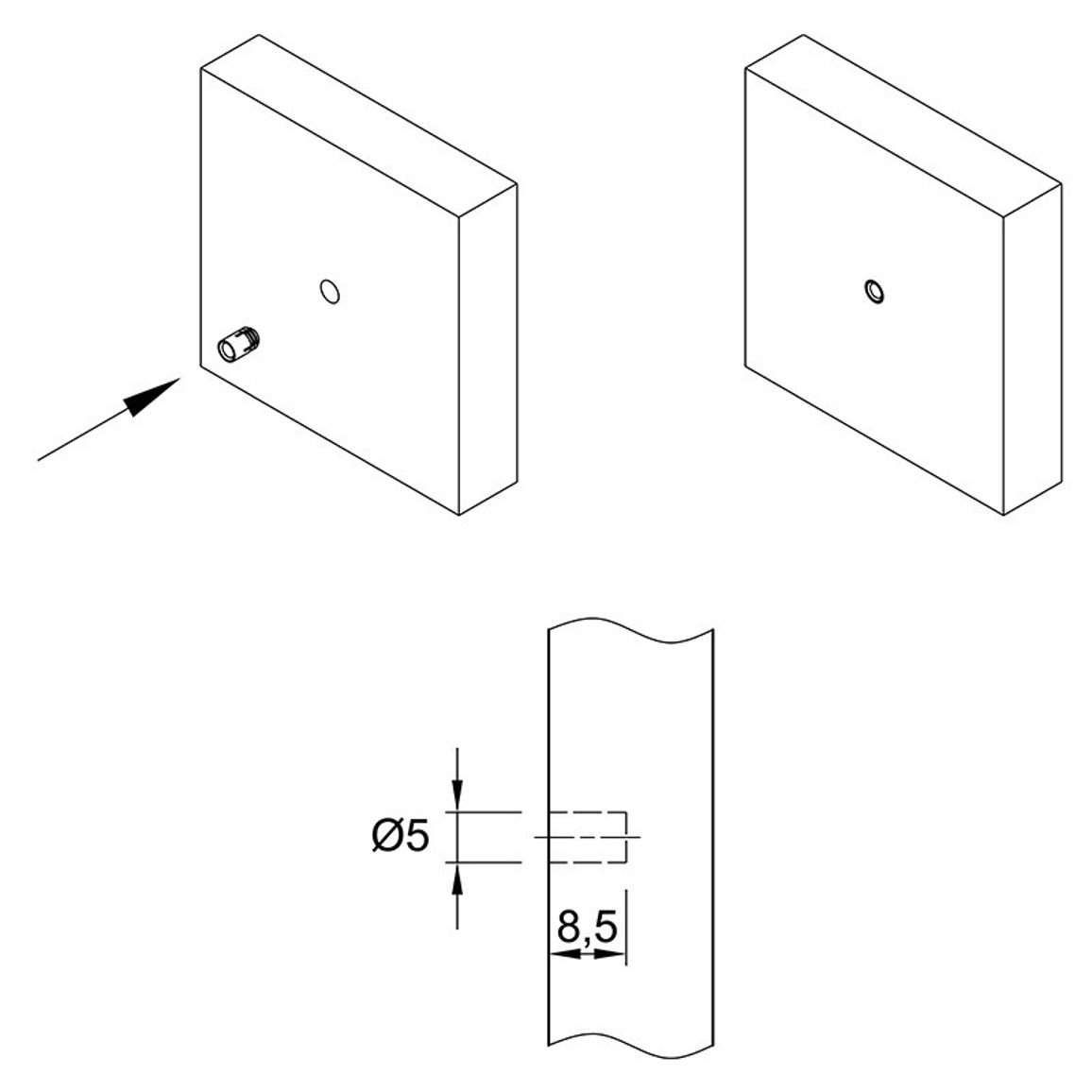 Муфта М4 L=8 D=5, забивная, латунь, разжимаемая, (BU07) Permo Муфта М4 L=8 D=5, забивная, латунь, разжимаемая, (BU07) Permo