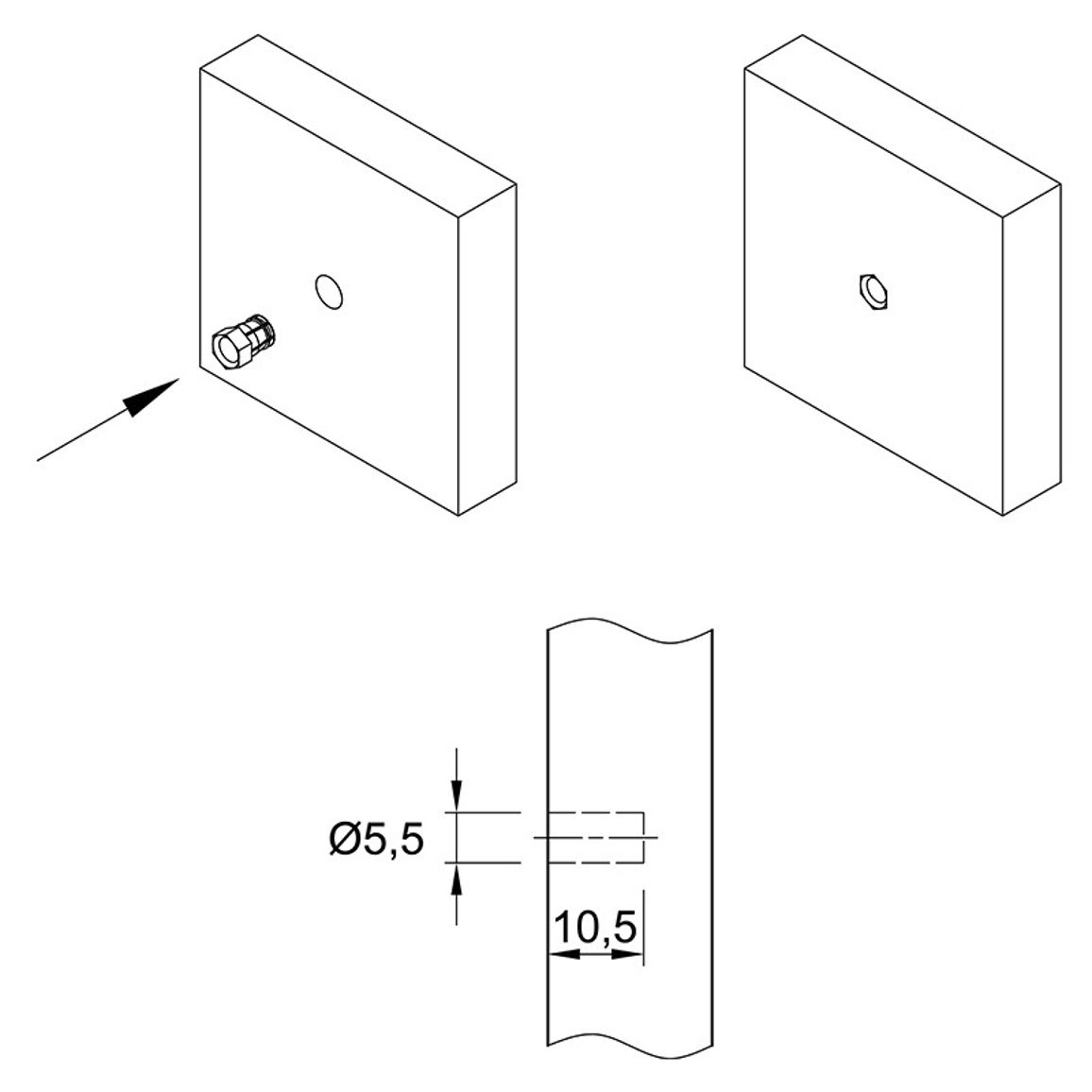 Муфта М4 L=10 D=5,5, забивная, с нейлоновым шариком, латунь, разжимаемая, (BU57) Permo Муфта М4 L=10 D=5,5, забивная, с нейлоновым шариком, латунь, разжимаемая, (BU57) Permo