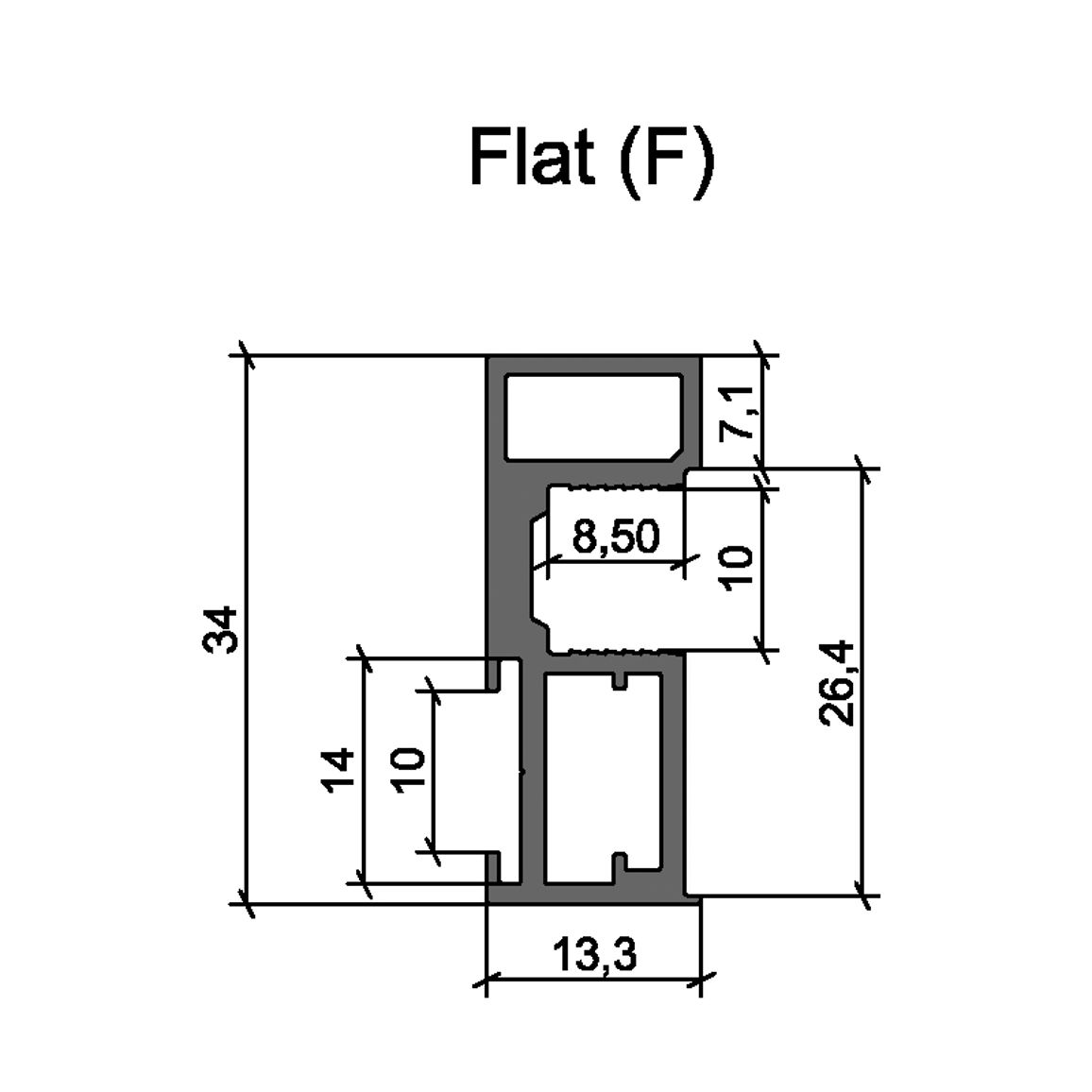 Вертикальный профиль Сompact F (Flat) Белый
