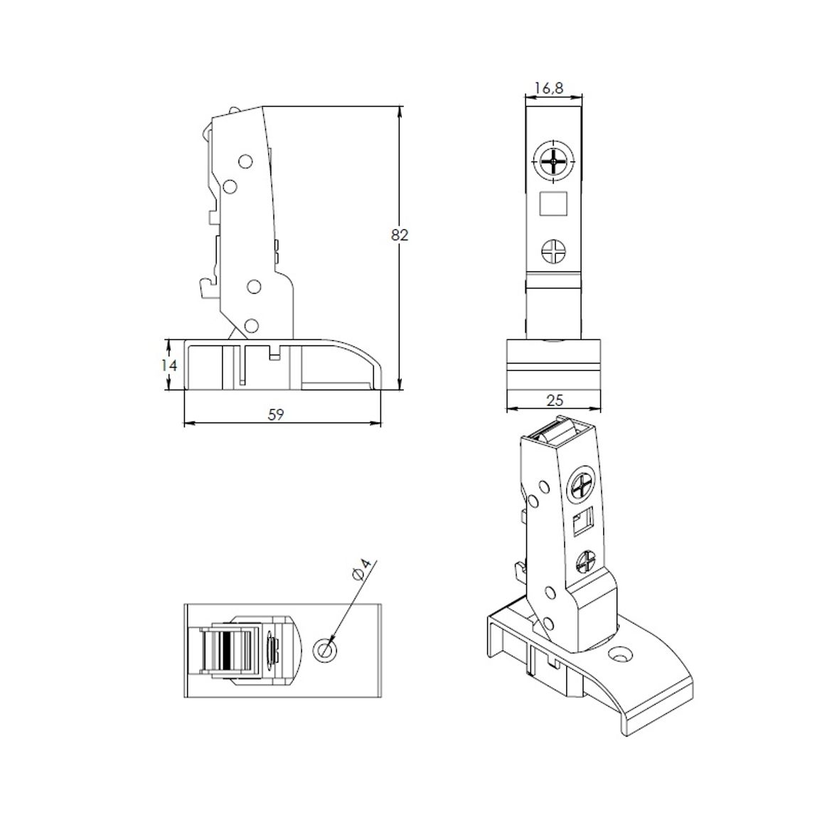 Петля Clip-on, 110°, Sensys, для стекла, никель (9135141) Hettich Петля Clip-on, 110°, Sensys, для стекла, никель (9135141) Hettich