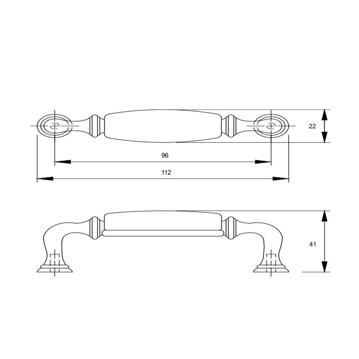 Ручка Marella CR 15136.96 никель полированный | черный матовый Ручка Marella CR 15136.96 никель полированный | черный матовый