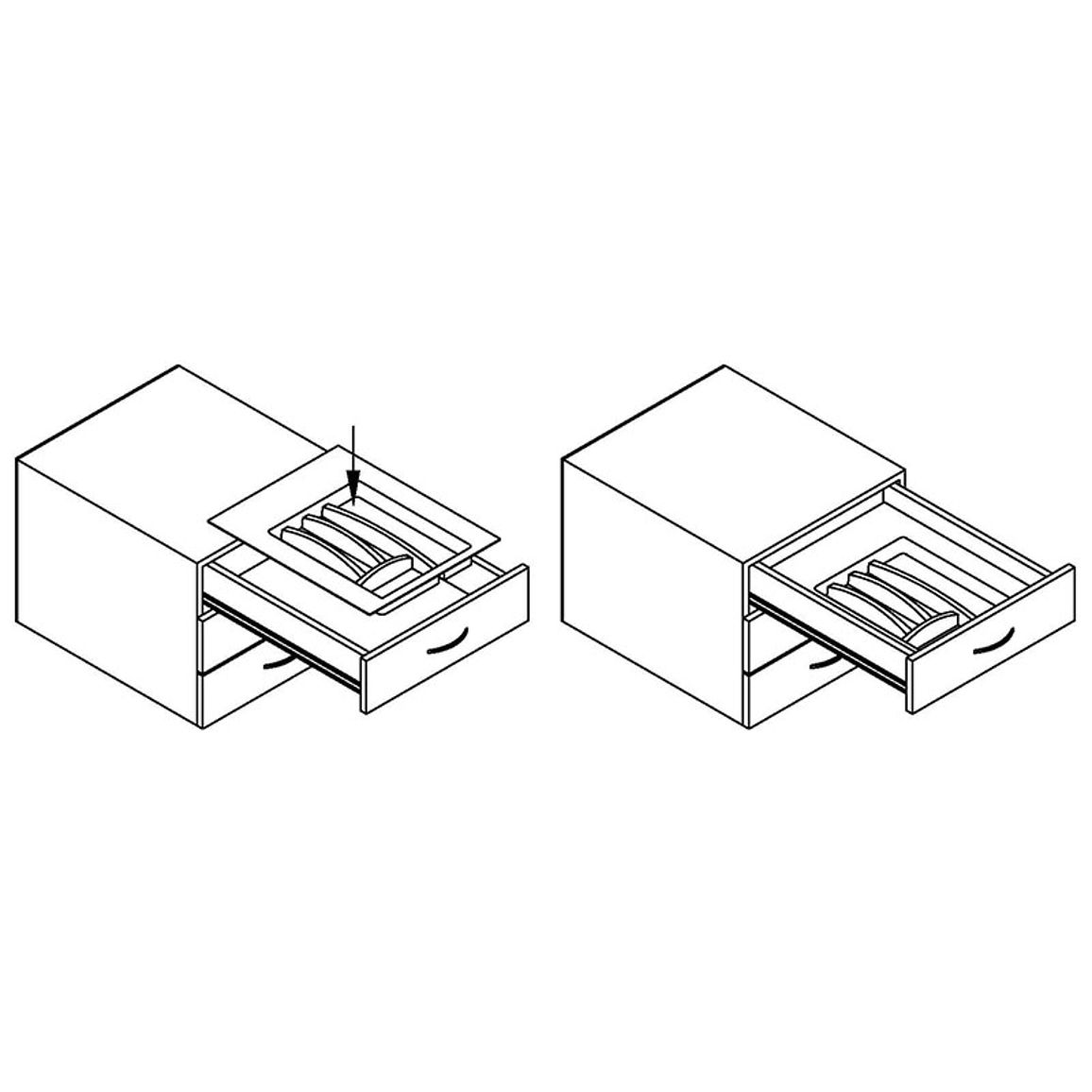 Организация для столовых приборов W=450 L=500 (W=max400/min300)(L=max495/min386), антрацит матовый Организация для столовых приборов W=450 L=500 (W=max400/min300)(L=max495/min386), антрацит матовый