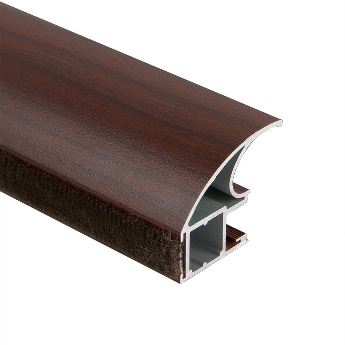 Профіль вертикальний відкритий ПРЕСТИЖ з пазом під щітку під структ. дер / махонь / 5,2