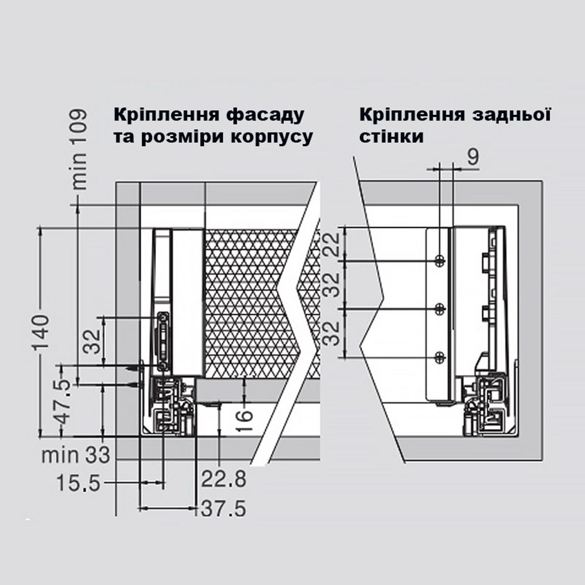 Комплект для шухляди Muller Box Profi line L=450 Н=127 білий Комплект для шухляди Muller Box Profi line L=450 Н=127 білий