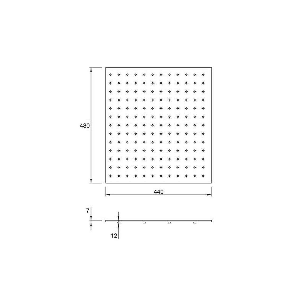 Дно c перфорацией 500 мм W=440 L=480 (DP.440.480) Антрацит Дно c перфорацией 500 мм W=440 L=480 (DP.440.480) Антрацит