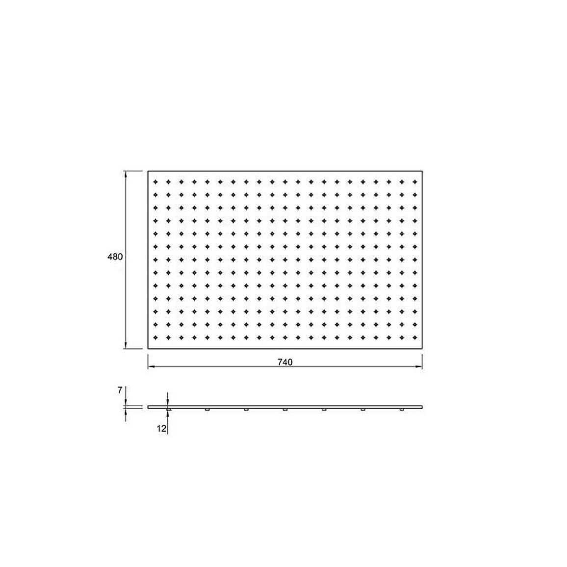 Дно c перфорацией 800 мм W=740 L=480 (DP.740.480) Антрацит Дно c перфорацией 800 мм W=740 L=480 (DP.740.480) Антрацит