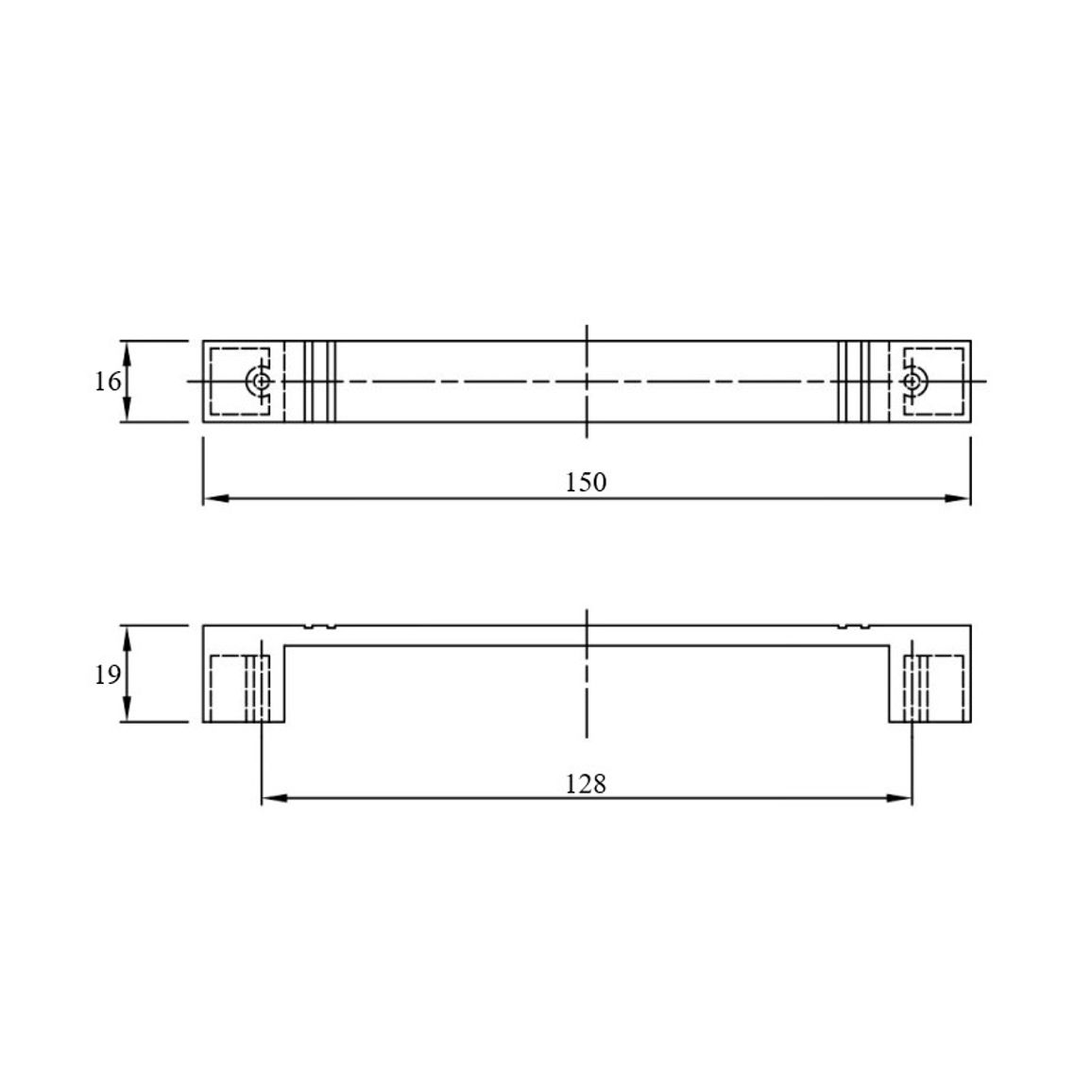 Ручка UN 4904/128 (DN 49 G2) хром Ручка UN 4904/128 (DN 49 G2) хром