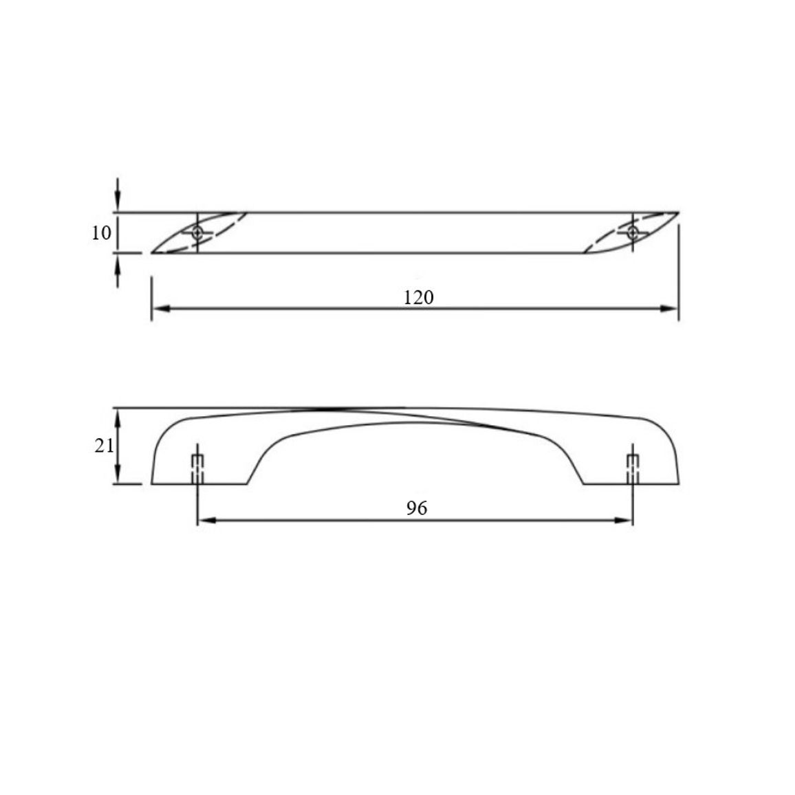 Ручка UN 9204/96 (DN 92/96 G2) хром Ручка UN 9204/96 (DN 92/96 G2) хром