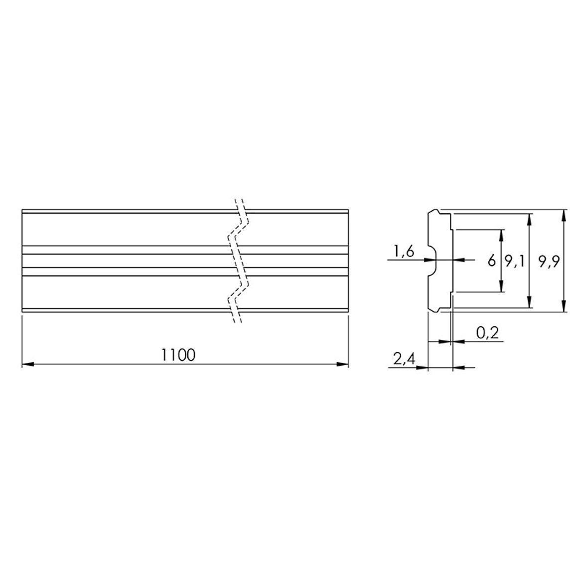 Профіль OrgaStripe L = 1100мм, антрацит (9203254) Hettich Профіль OrgaStripe L = 1100мм, антрацит (9203254) Hettich