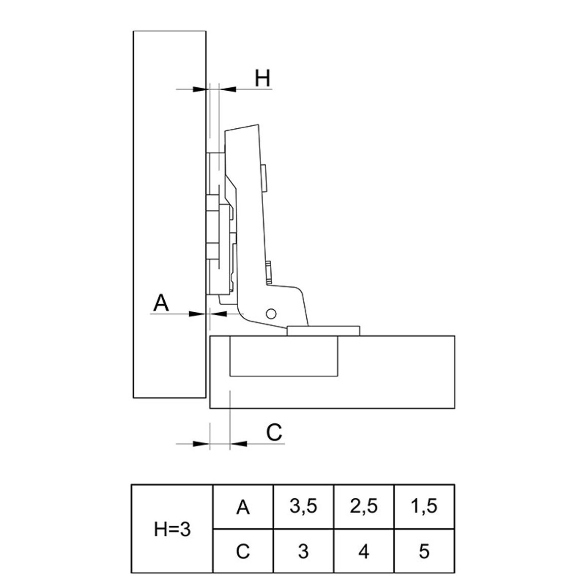 Петля Clip-on, 110°, Intermat 9943, внутренняя, никель (1030922) Hettich