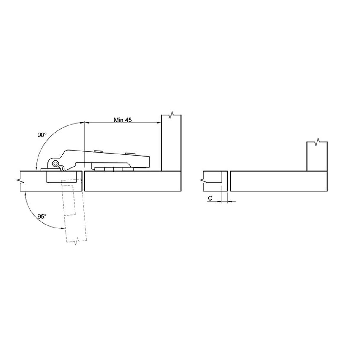 Петля Clip-on, 90°, Intermat 9936, внутренняя, параллельная, никель (77708) Hettich Петля Clip-on, 90°, Intermat 9936, внутренняя, параллельная, никель (77708) Hettich