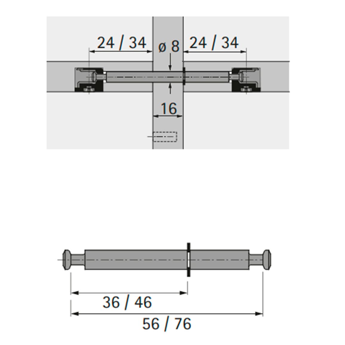 Дюбель двойной под Rastex DU 868 46/30мм (1056170) Hettich
