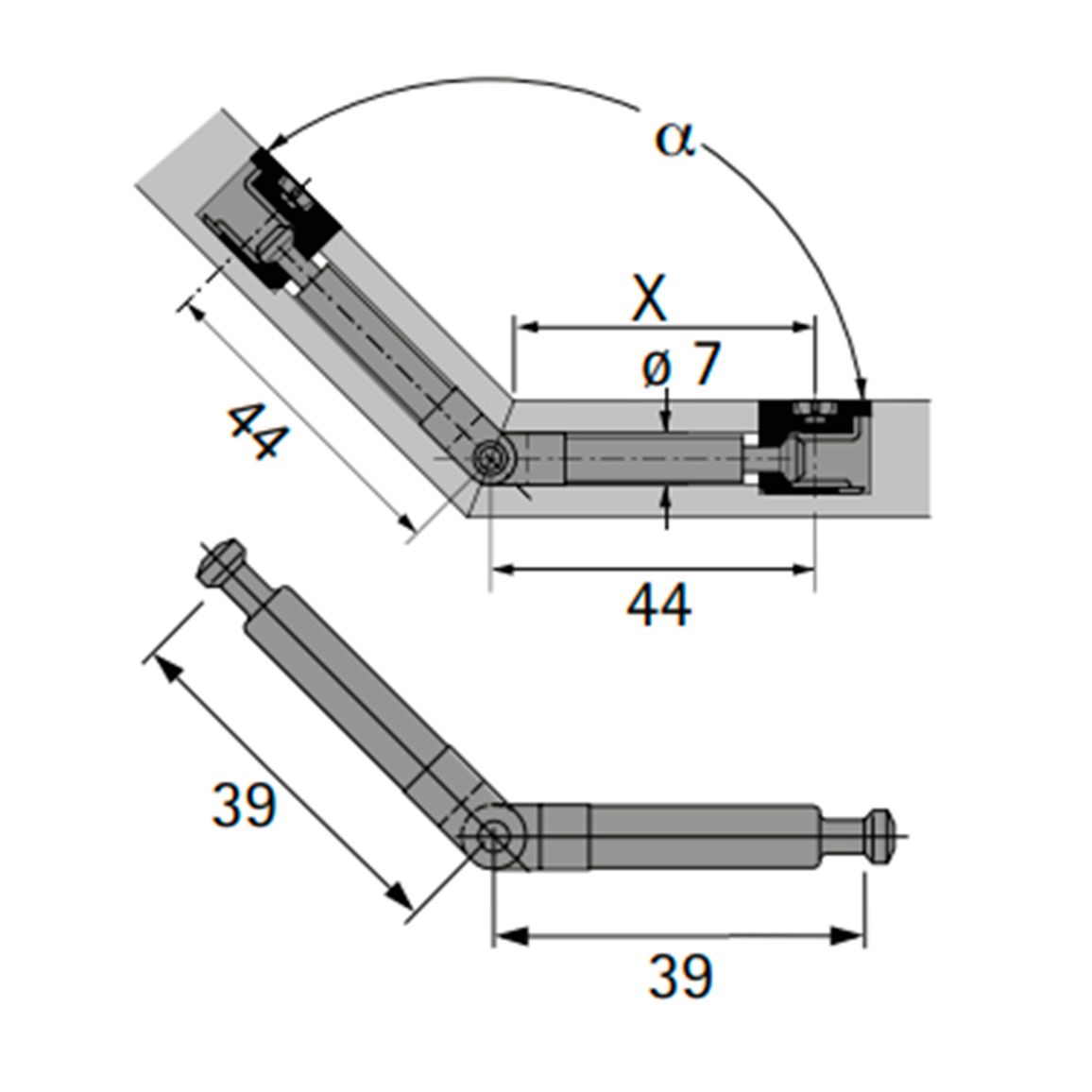 Дюбель шарнирный под Rastex  DU 860 39/39мм (1079600) Hettich