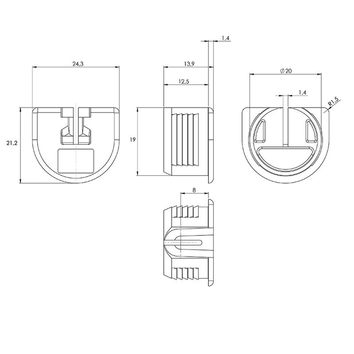 Стяжка VB 135/16 пластик, сіра (9037754) Hettich