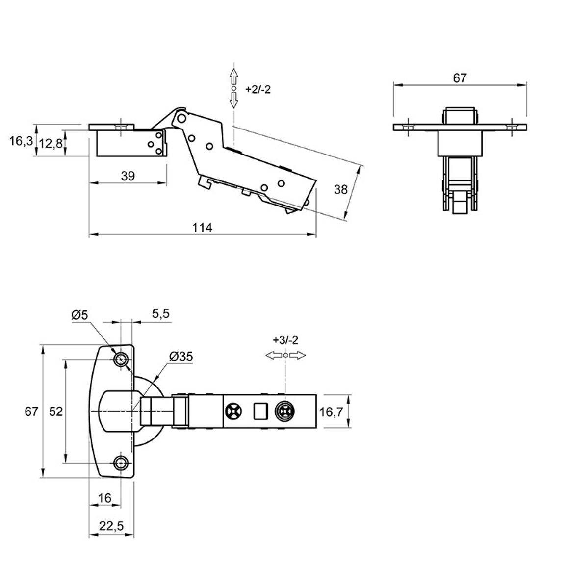 Петля Clip-on, 110°, Sensys 8645i, внутренняя, с доводч., никель (9071207) Hettich Петля Clip-on, 110°, Sensys 8645i, внутренняя, с доводч., никель (9071207) Hettich