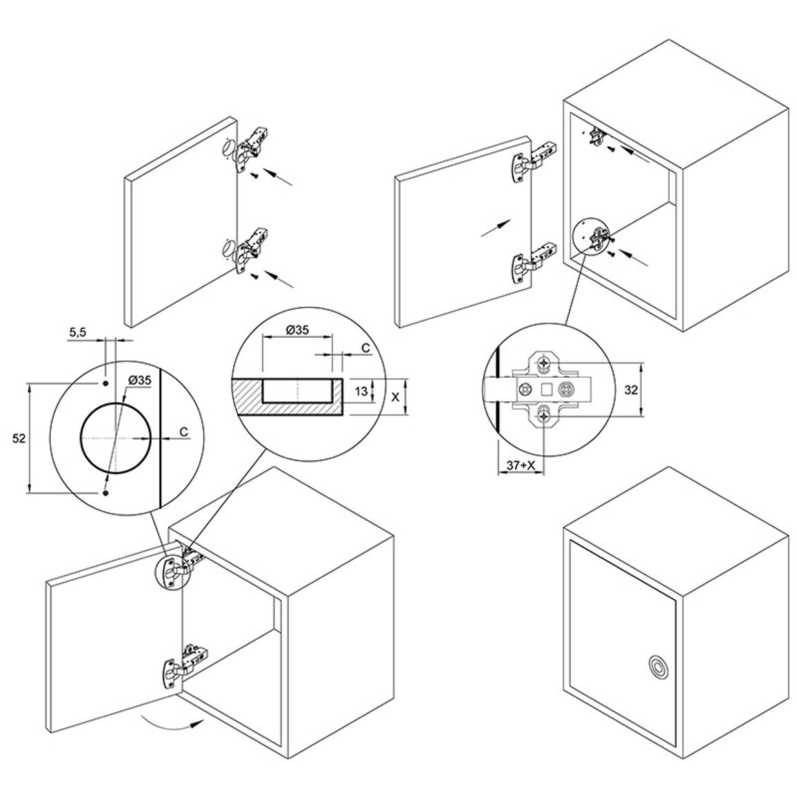 Петля Clip-on, 110°, Sensys 8645i, внутренняя, с доводч., никель (9071207) Hettich Петля Clip-on, 110°, Sensys 8645i, внутренняя, с доводч., никель (9071207) Hettich