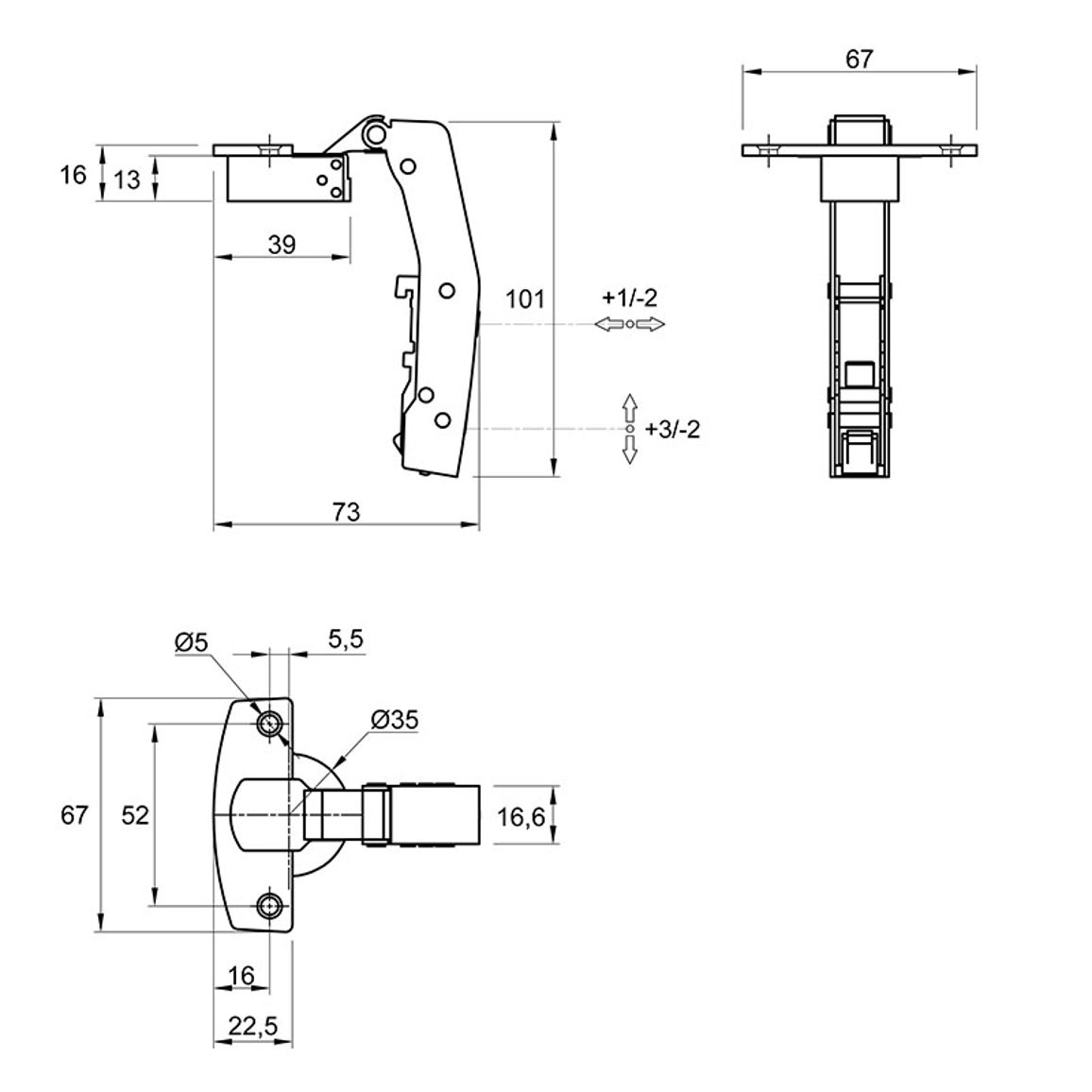 Петля Clip-on, 90°, Sensys 8639i, внутр., равнолеж., с доводч., никель (9088021) Hettich Петля Clip-on, 90°, Sensys 8639i, внутр., равнолеж., с доводч., никель (9088021) Hettich