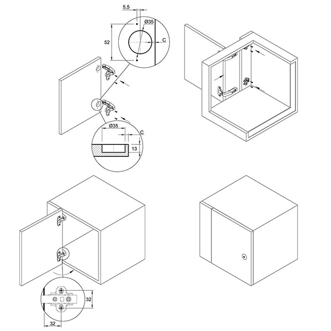 Петля Clip-on, 90°, Sensys 8639i, внутр., равнолеж., с доводч., никель (9088021) Hettich Петля Clip-on, 90°, Sensys 8639i, внутр., равнолеж., с доводч., никель (9088021) Hettich